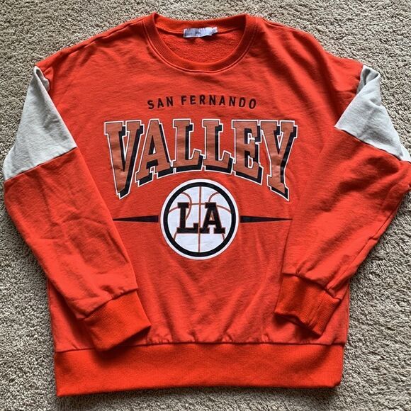 Adika LA Y2K Sweatshirt San Fernando valley California orange size small‎ - Picture 1 of 7